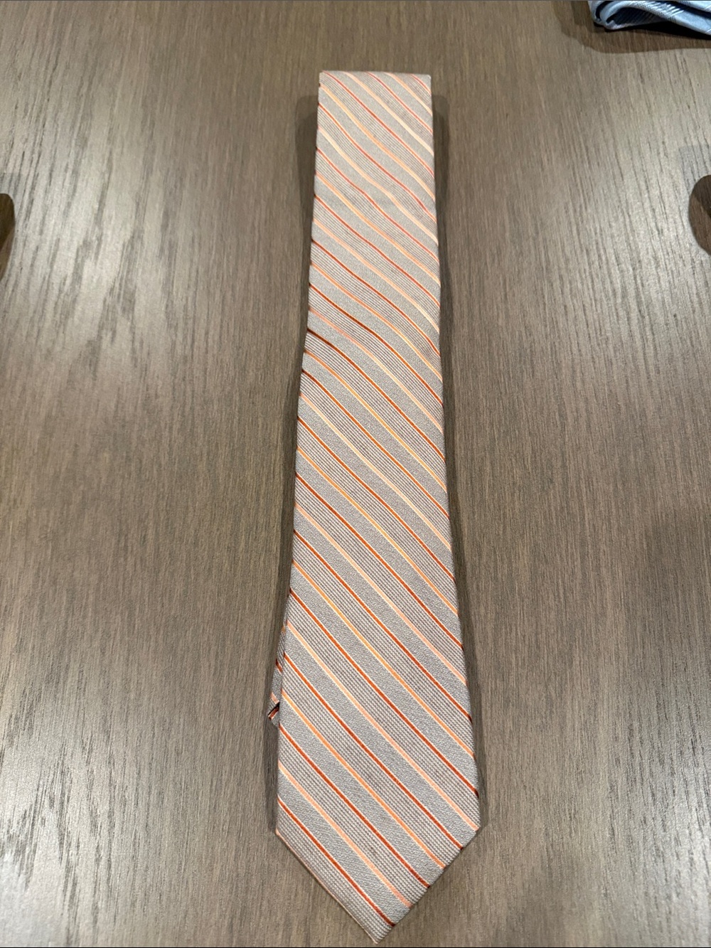 Joseph AboudMen's Light Peach Stripe Tie with Orange Accents